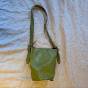 Avocados Green Leather Shoulder Bag